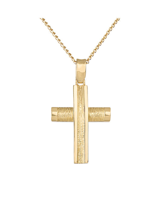 Kritsimis Gold Kreuz 14K mit Kette