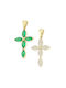 Women's Gold Cross 14K Double Sided