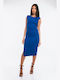 Sommer Midi Damenkleid Blau