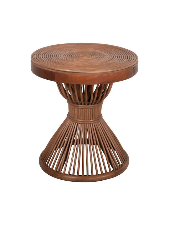 Round Side Table Circe made of Bamboo Coffee L40xW40xH45.5cm