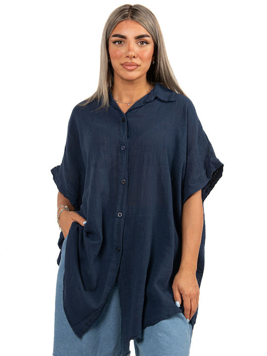 Ellen Women's Short Sleeve Shirt Blue