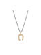 Silver Black Necklace 14k Gold Petal