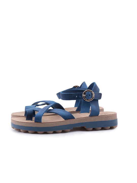 Fantasy Sandals River Fantasy Δερμάτινα Γυναικεία Σανδάλια Ανατομικά σε Μπλε Χρώμα