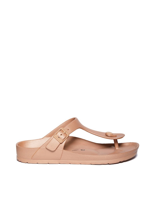 Plakton Women's Flat Sandals in Beige Color