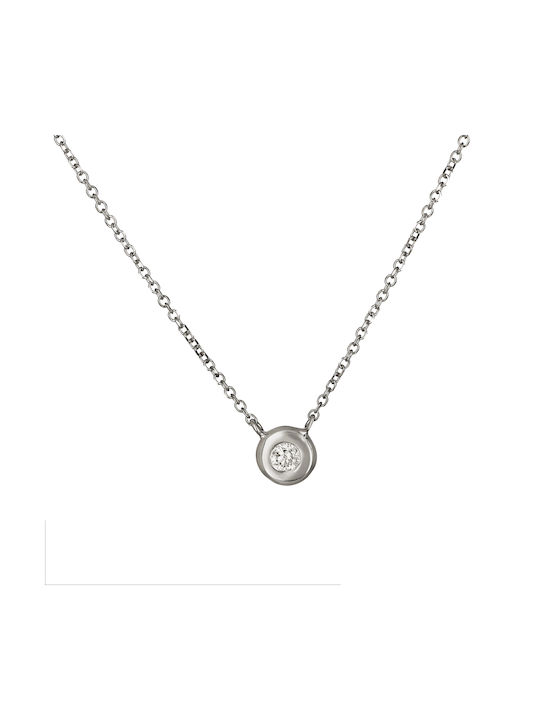 Necklace from White Gold 18k with Diamond