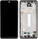 Οθόνη mit Touch-Mechanismus und Rahmen für Samsung Galaxy A52 A525 (Schwarz)