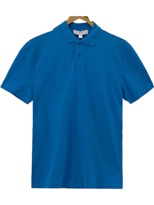 Ustyle Polo Short Sleeve Blouse Light Blue