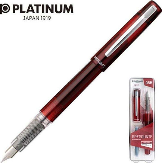 Platinum Platinum Füllfederhalter Mittel Rote aus Kunststoff mit Roter Tintenfarbe