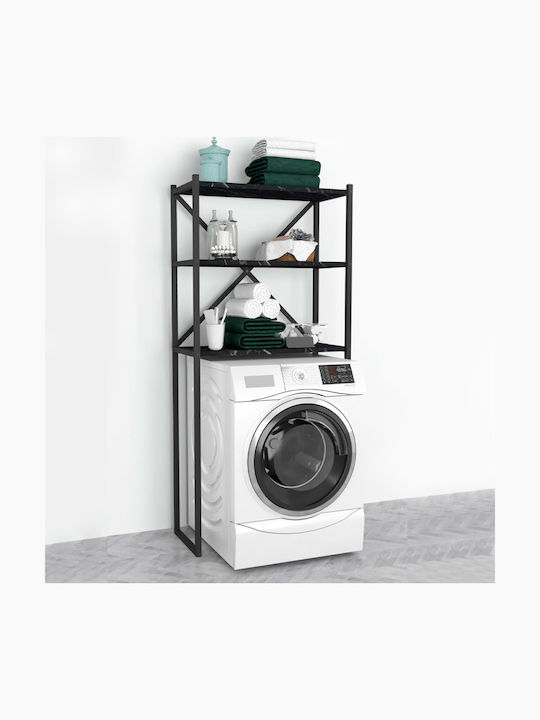 Megapap Mindy Boden Badezimmerregal Metallisch 66x34x160cm Schwarz