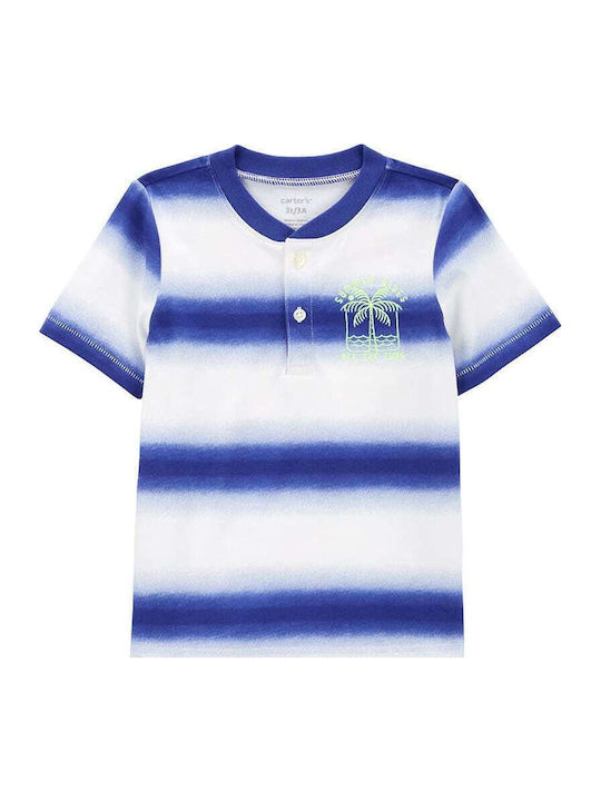 Kids' Shirt Short Sleeve blue-white