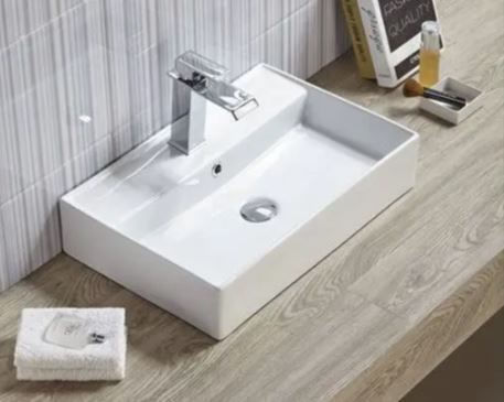 Tema Einbau Badezimmerwaschbecken Porzellan 56x38x12cm Weiß