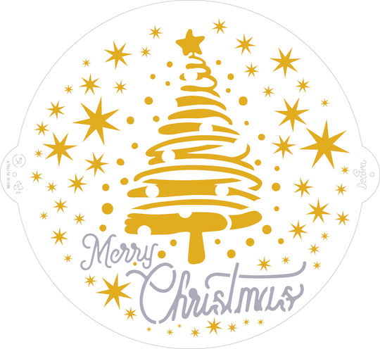 Decora Pastry Stencils Christmas Tree & Stars made of Plastic 25cm