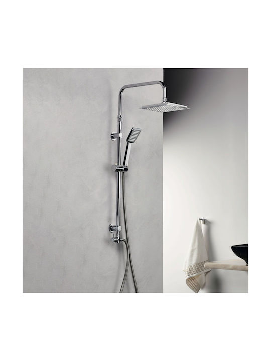 Tema Quadro Shower Column with Mixer Bronze