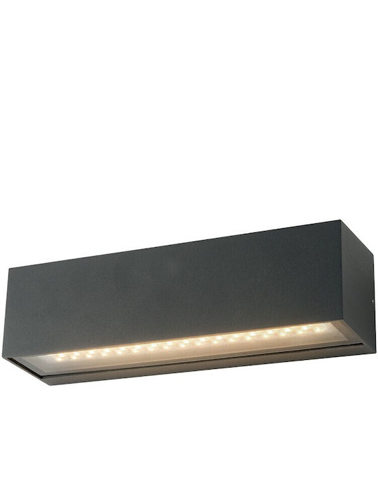 VK Lighting Wandmontierte Außenleuchte LED IP54 mit Warmweiß Licht Doppelstrahl 23x6.5x6.5εκ.