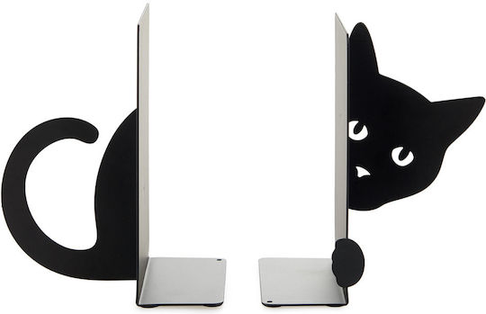 Metallic Bookend in Black Color 1pcs 13.5x10x16cm