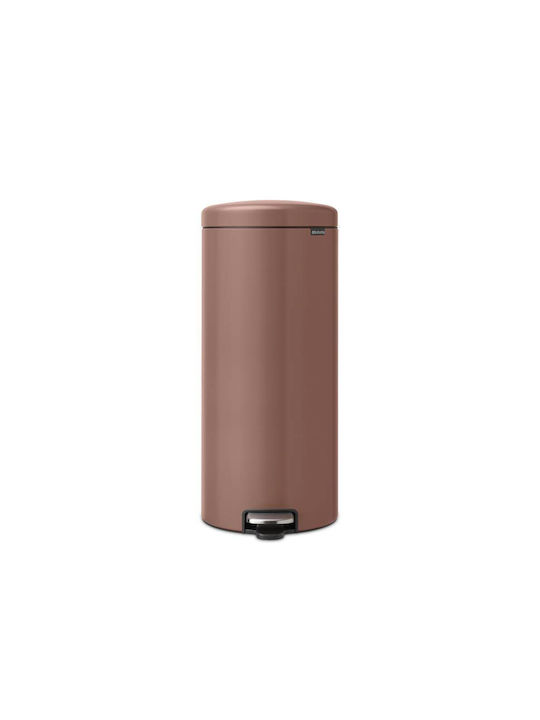 Brabantia Newicon Coș de Gunoi Metal cu Pedală Maro 30lt 1buc