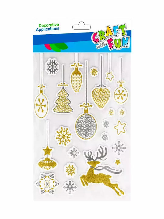 Craft with Fun Χριστουγεννιάτικα Aufkleber mit Design Τάρανδους 12Stück