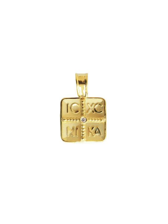 Square 9k Gold Constantinato Charm