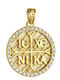 14k Gold Double-Sided Petratto Constantinato Charm