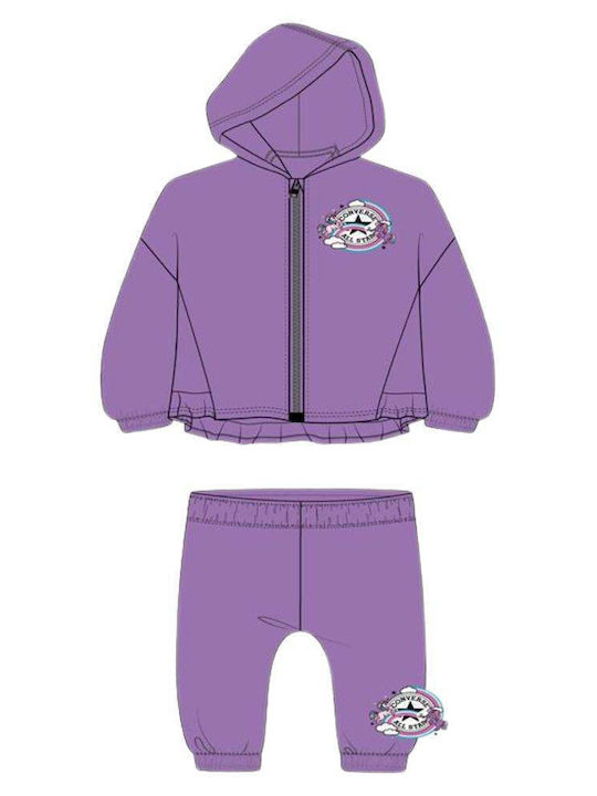 Kids Sweatpants Set Purple 2pcs