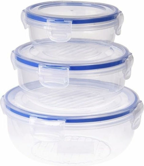 Excellent Houseware Set Cutii De Prânz Din Plastic Transparente 18x18cm 3 Bucăți