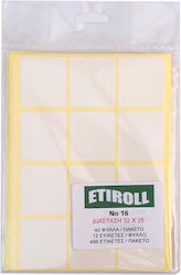 Metron Small Adhesive Labels in White Color 32x35mm