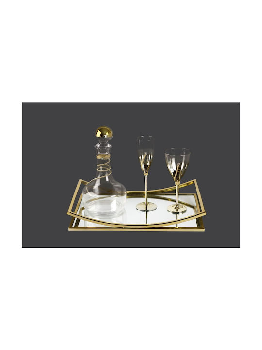 La Vista Wedding Carafe Set with Wine Glass Gold 2pcs