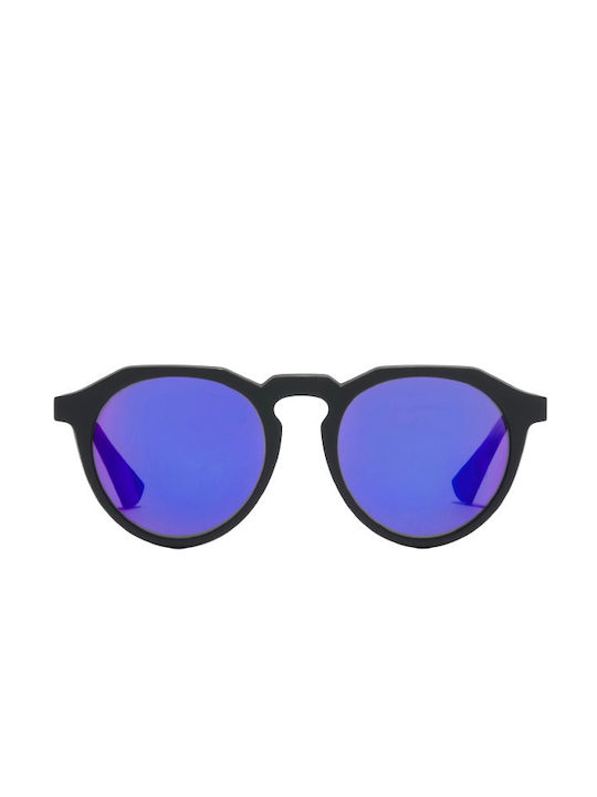 Hawkers Warwick Raw Sunglasses with Black Sky Plastic Frame and Blue Gradient Polarized Mirror Lens HWRA21BLTP