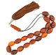 Κομπολογάδικο Horn Worry Beads with Tassel with 19 Beads Brown