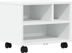 Printer Stand with Wheels White 41x32x34.5 cm
