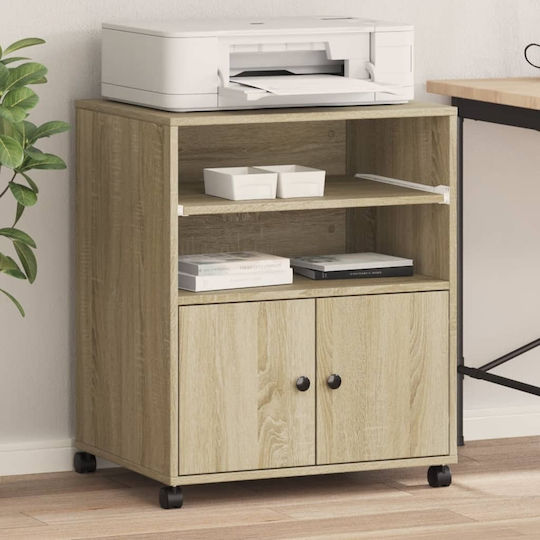 Stand with Casters Printer stand with wheels Sonoma Oak 60x48x74 cm - 840634 - Brown 840634