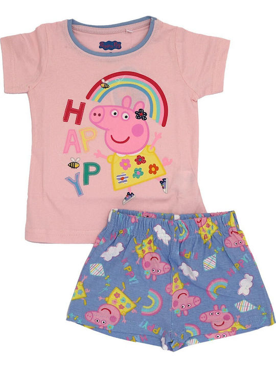 Peppa Pig Παιδική Πιτζάμα Καλοκαιρινή Ροζ