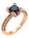 Einzelstein aus Roségold 18K mit Diamant