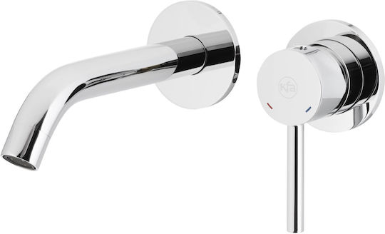 KFA Set Mischer & Auslauf für Wandmontage für für Waschbecken Silber