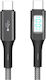 Moxom LED USB 2.0 Cable USB-C male - USB-C 100W PD Μαύρο 1.5m MX-CB165