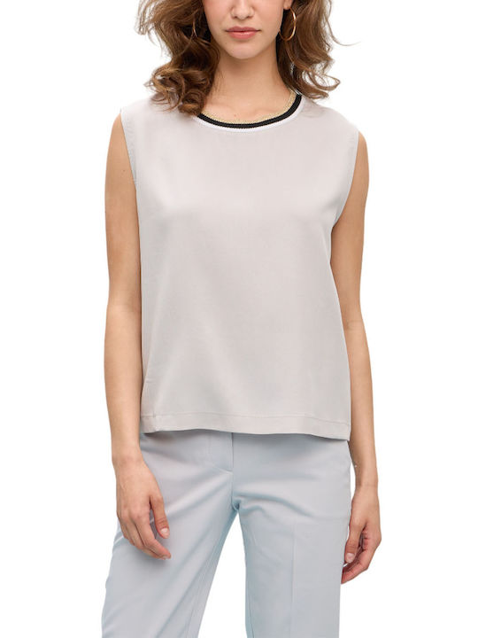 Nadia Chalimou Damen Bluse grey