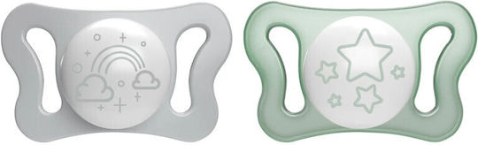 Chicco Physioforma Micro Πιπίλες Σιλικόνης Γκρι/Πράσινο για 0-2 μηνών 2τμχ