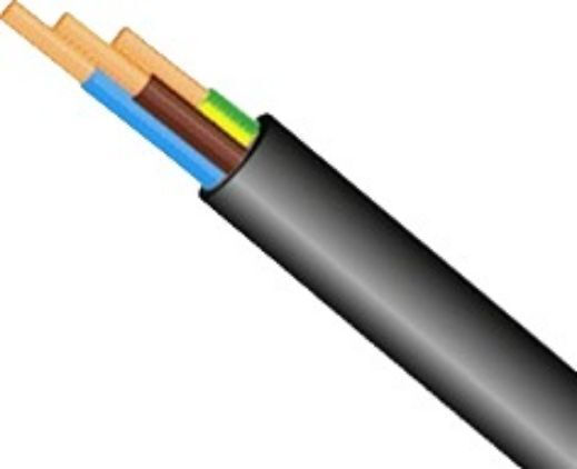 Захранващ Кабел с Диаметър 3x0.75mm² в Черен Цвят 1m Гъвкав