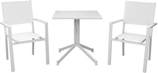 Garten- und Outdoor-Möbelsets für kleine Außenräume Madison 3 Stück Weiß