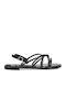 Women's Flat Sandals in Black Color