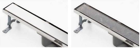 Tema Kanal Dusche mit Breite 20cm Silber