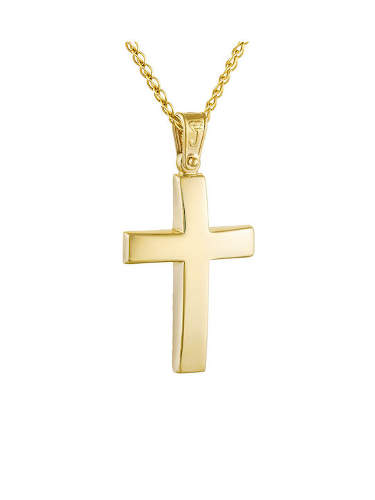 Kritsimis Damen Gold Kreuz 14K mit Kette