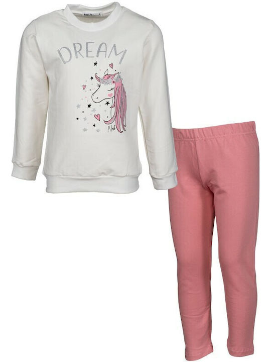 Nek Kids Wear Kinder Set mit Leggings Winter 2Stück ecru