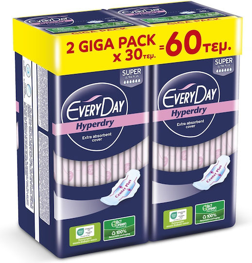 Every Day Hyperdry Super Ultra Plus Σερβιέτες με Φτερά 60τμχ