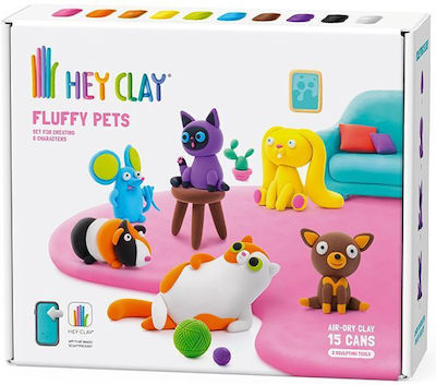 Hey Clay Fluffy Pets Παιδικός Πηλός Σετ
