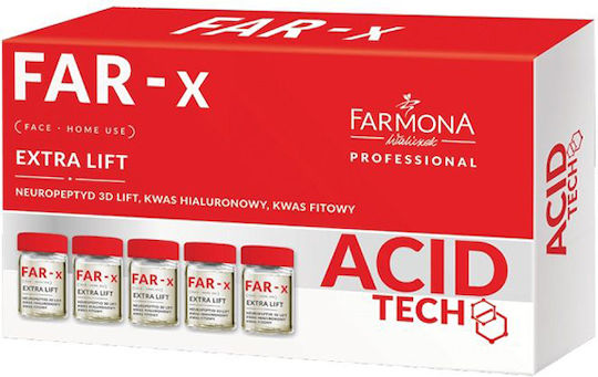 Farmona Far-x Moisturizing and Anti-aging Ampoule Serum for Face with Hyaluronic Acid for Firming and Acne 5x5ml
