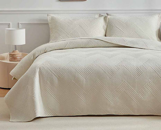Liolios Home Diverso Κουβερλί King Size από Πολυεστέρα Ivory 260x240cm