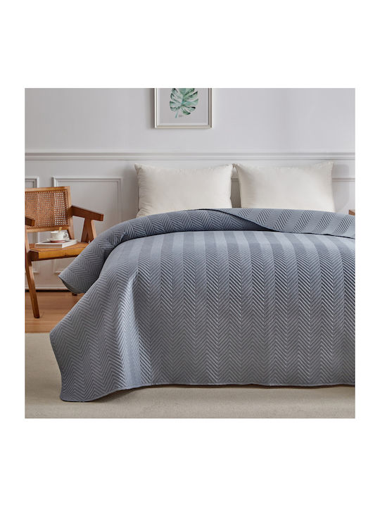 Liolios Home Coverlet King Size Microfiber Denim 260x240cm