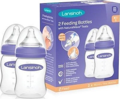 Lansinoh Plastic Bottle Anti-Colic with Silicone Nipple 2pcs