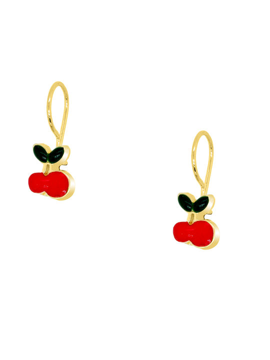 Gold Kids Cherry Earrings K14